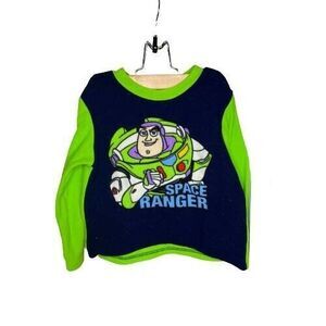 Buzz Lightyear Shirt Boys 6 Blue Green Color Block Space Ranger Disney Toy Story
